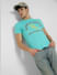 Turquoise Graphic Print Crew Neck T-shirt_393784+1
