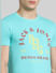 Turquoise Graphic Print Crew Neck T-shirt_393784+5