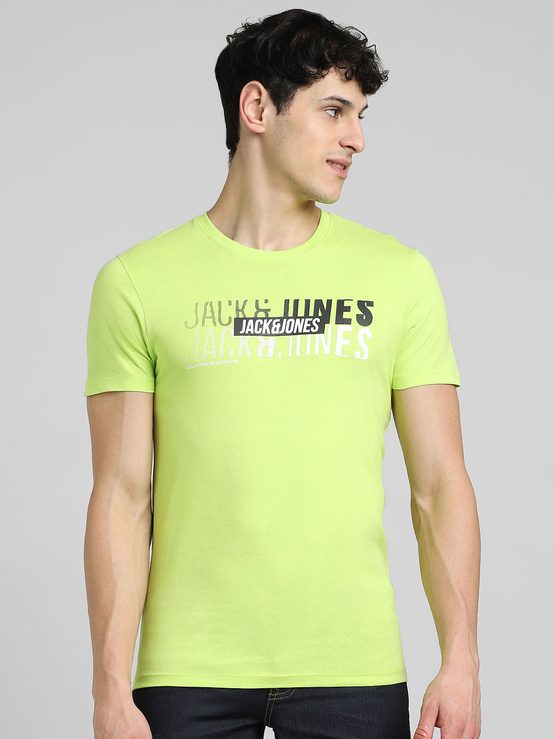 white lime green graphic tee