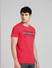 Red Graphic Print Crew Neck T-Shirt_393815+3