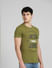 Green Graphic Print Crew Neck T-shirt_393818+3