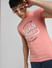 Pink Graphic Print Crew Neck T-shirt_393819+1