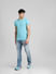 Blue Crew Neck T-shirt_393829+6