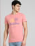 Pink Graphic Print Crew Neck T-shirt_394576+2