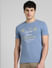 Blue Graphic Print Crew Neck T-shirt_393113+2