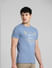 Blue Graphic Print Crew Neck T-shirt_393113+3
