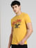 Yellow Graphic Print Crew Neck T-shirt_393849+2