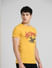 Yellow Graphic Print Crew Neck T-shirt_393849+3