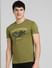 Green Graphic Print Crew Neck T-shirt_393852+2