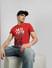 Red Graphic Print Crew Neck T-shirt_393126+1