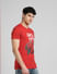 Red Graphic Print Crew Neck T-shirt_393126+3