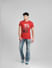 Red Graphic Print Crew Neck T-shirt_393126+6