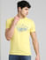 Yellow Graphic Print Crew Neck T-shirt_393865+2