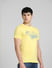 Yellow Graphic Print Crew Neck T-shirt_393865+3