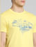 Yellow Graphic Print Crew Neck T-shirt_393865+5