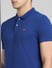 Blue Logo Print Polo Neck T-shirt_395592+5