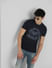 Blue Logo Print Crew Neck T-shirt_393141+1