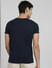 Navy Blue Logo Print Crew Neck T-shirt_388004+4