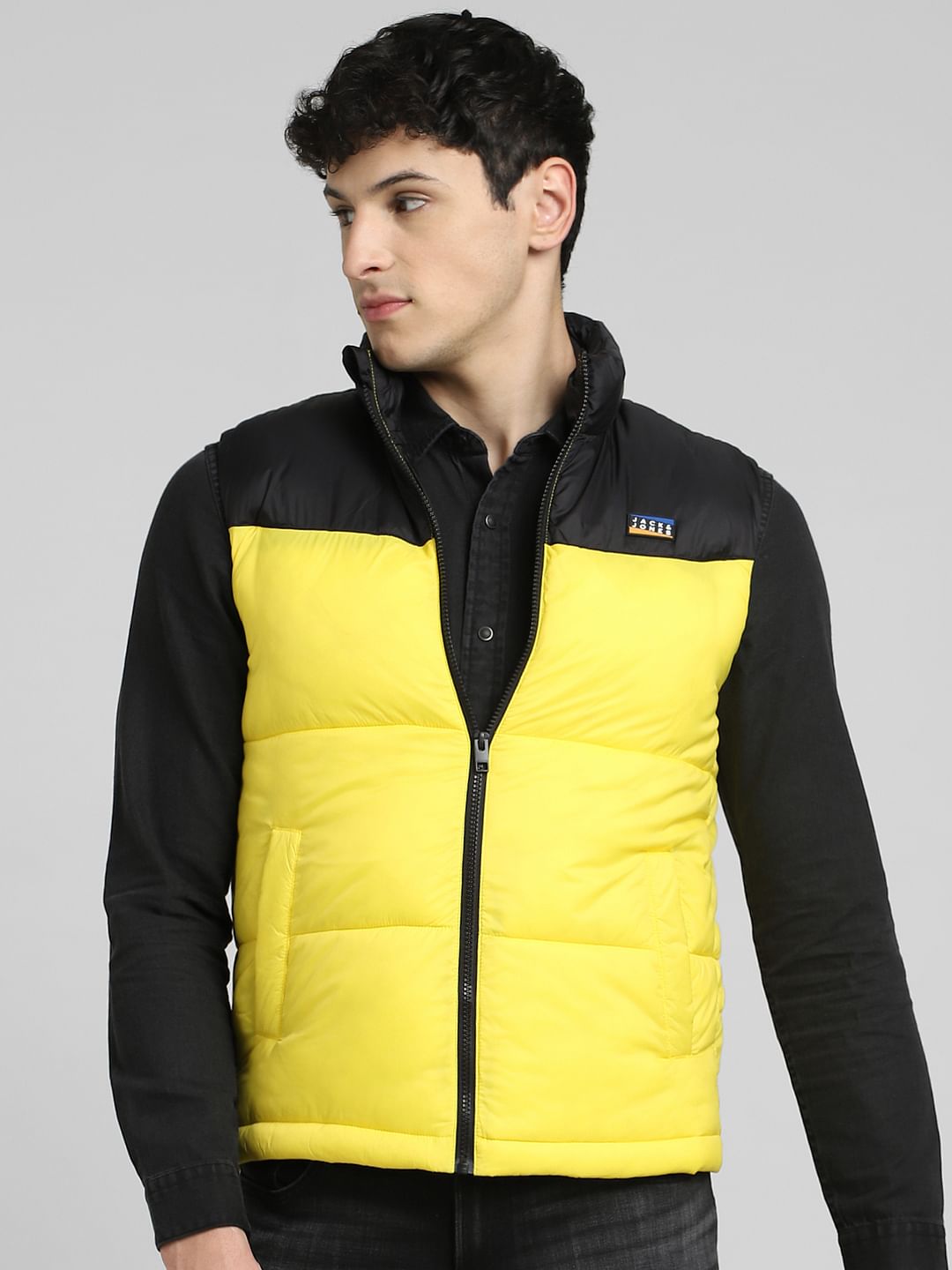 Yellow puffer cheap vest mens