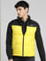 Yellow Colourblocked Puffer Vest Jacket_388124+1