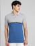 Grey Colourblocked Polo Neck T-shirt_387949+1