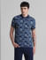 Blue Printed Polo T-shirt_413180+2