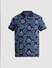 Blue Printed Polo T-shirt_413180+7