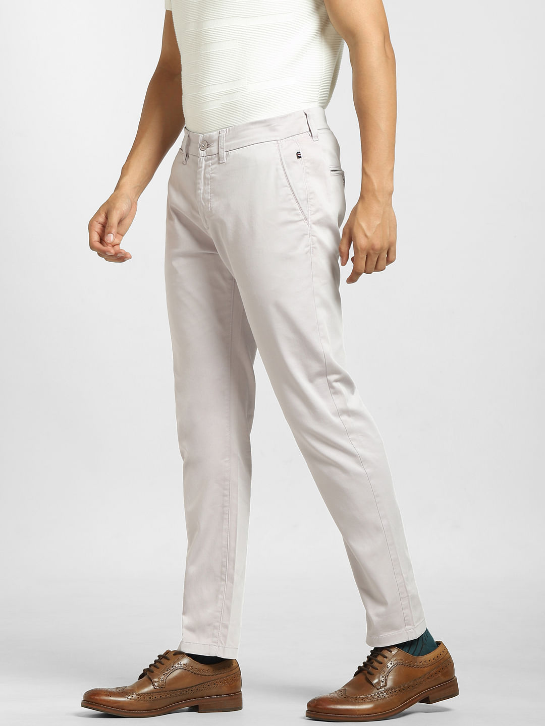 Shop Raw & Rustic by Niti Bothra Men Grey Cotton Solid Long Regular Fit  Pants for Men Online 39606151