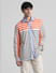 UNMATCHED by JACK&JONES White Striped Colourblocked Shirt_413534+2