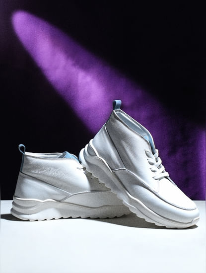 White Leather Summer Boots