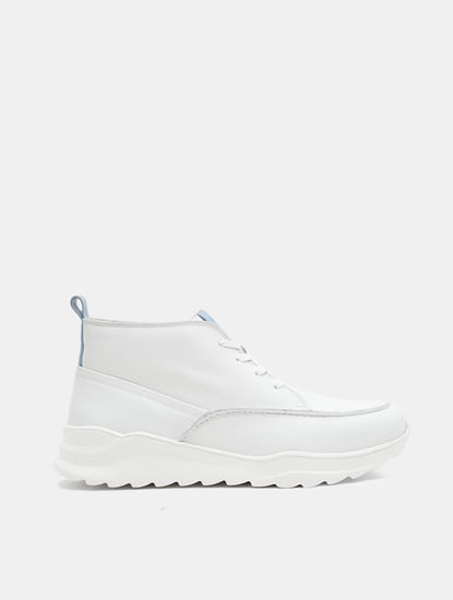 White Leather Summer Boots