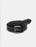 Black Stud Detail Leather Belt_414980+1