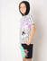 Looney Tunes White Striped Printed Hooded T-shirt_416513+8