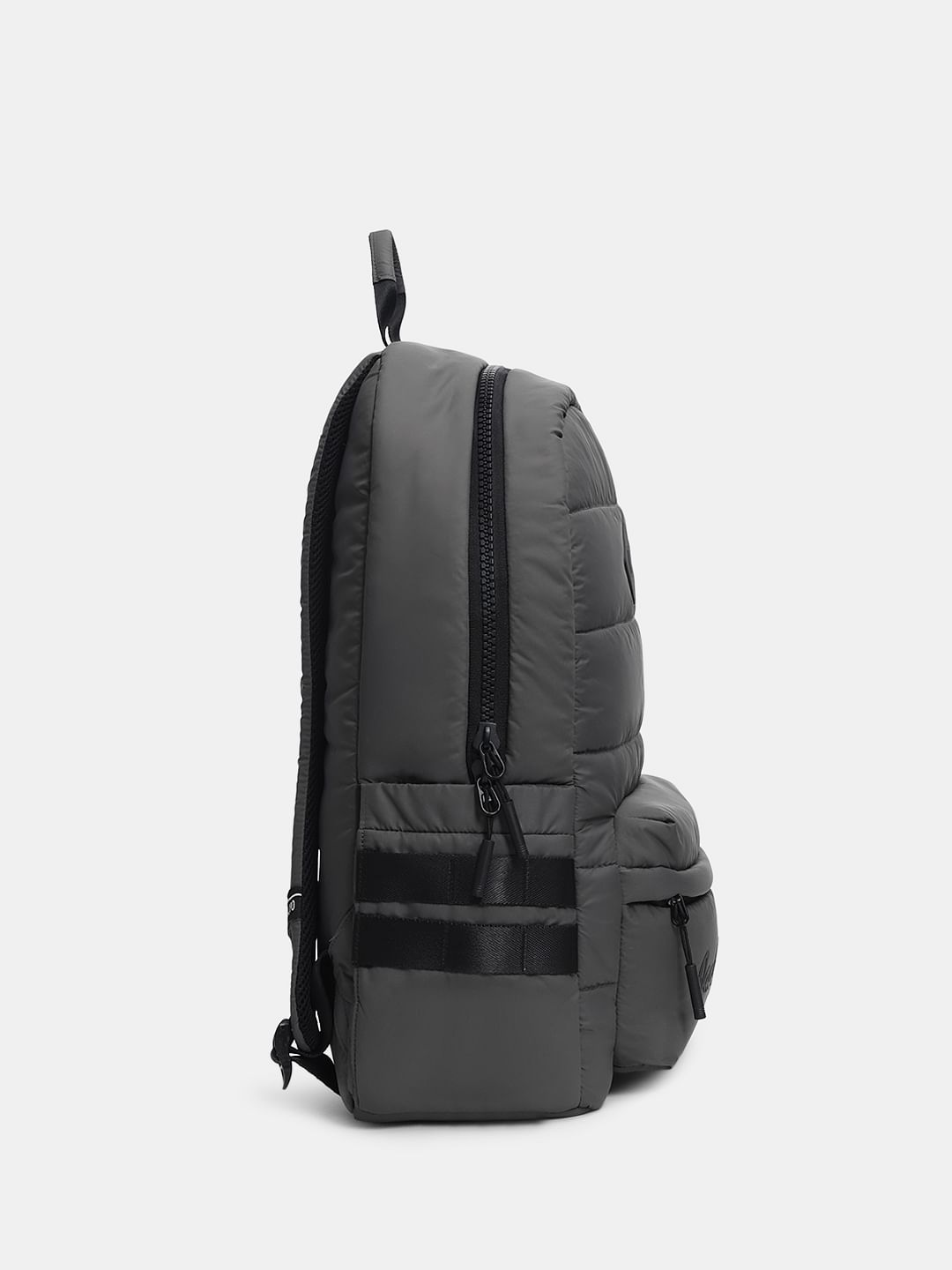 Grey quilted backpack best sale