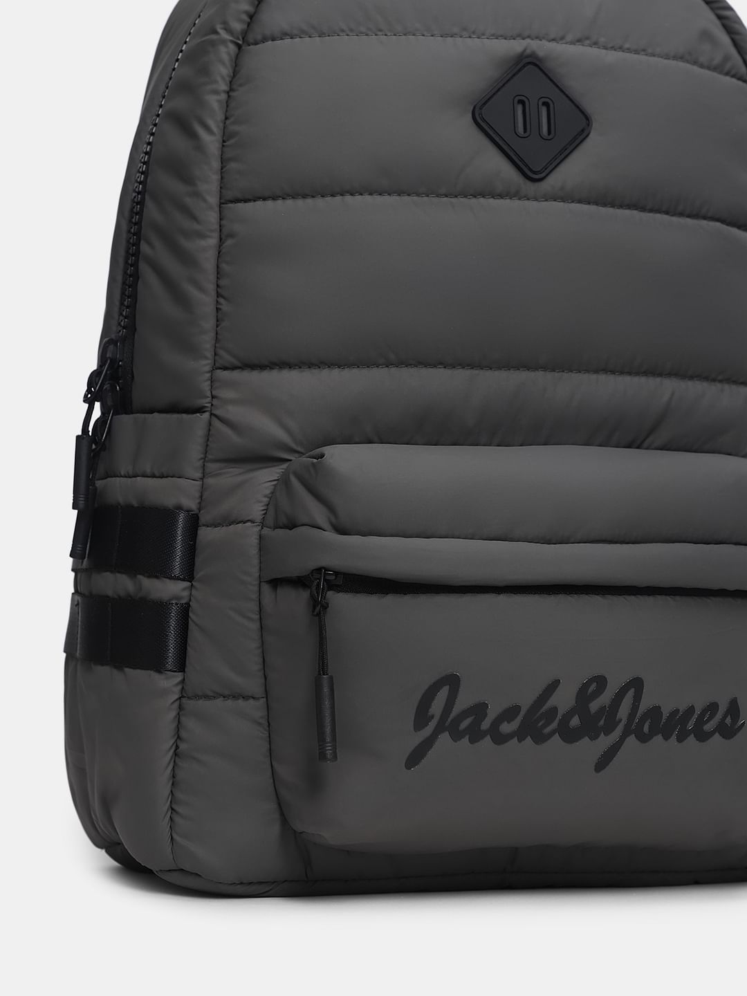 Grey quilted backpack best sale