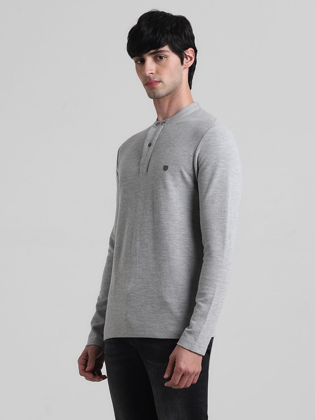 Grey henley t outlet shirt