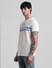 White Text Print Crew Neck T-shirt_412156+3