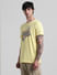 Yellow Logo Print Crew Neck T-shirt_412160+3