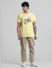 Yellow Logo Print Crew Neck T-shirt_412160+6