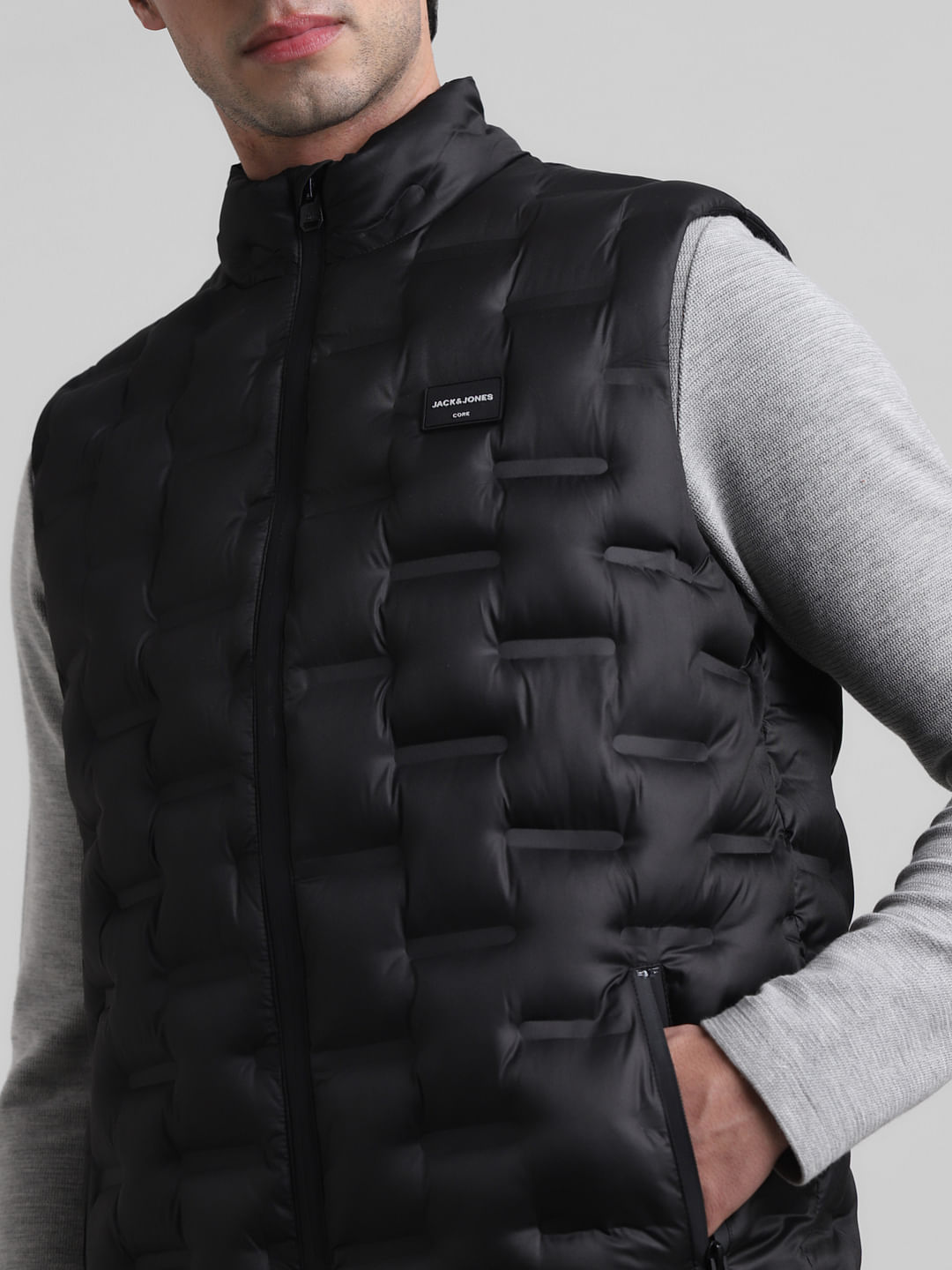 Mens black cheap down vest