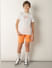 Boys Orange Cotton Knit Shorts_413537+5