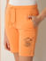 Boys Orange Cotton Knit Shorts_413537+6