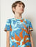 Boys Blue Coral Print Co-ord Set T-shirt_413545+6