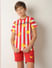 Boys Red Striped Co-ord Set T-shirt_413546+2