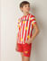 Boys Red Striped Co-ord Set T-shirt_413546+3