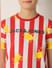 Boys Red Striped Co-ord Set T-shirt_413546+6