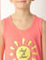 Boys Peach Printed Sleeveless T-shirt_413551+6