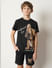 Boys Black Confused Dog T-shirt_413563+2