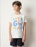 Boys White Text Print T-shirt_413564+2