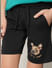 Boys Black Doggo Print Knit Shorts_413580+6